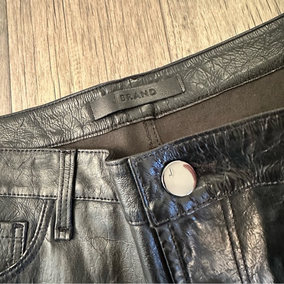 NWOT J Brand 100% Lamb Leather Patent Frankie High Rise Boot Pant Sz 28 - Picture 7 of 7